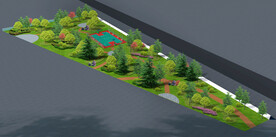 高铁站区域绿化设计案例效果图