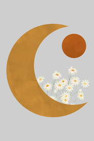 装饰画 菊花 月亮