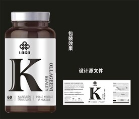 保健品包装效果图和平面图 