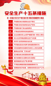 安全生产十五条措施海报