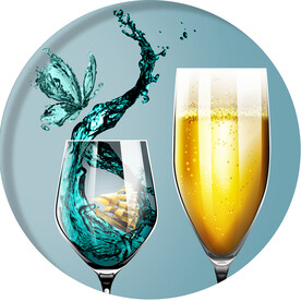 装饰画 红酒杯 蝴蝶