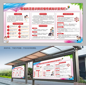 慢性病防治灯箱背景板宣传栏海报