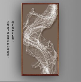 3D抽象白色飘带玄关装饰画