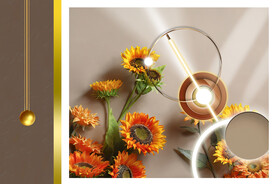 装饰画 菊花 光影画