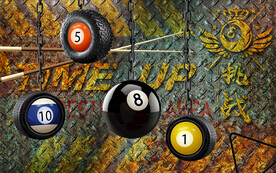 工业风台球背景设计