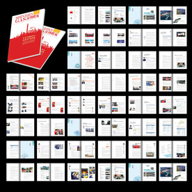 红色通用杂志word设计模板