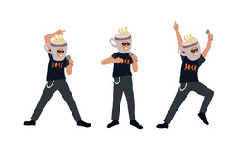 主唱歌手乐队插画素材