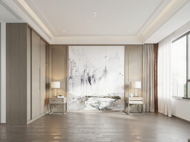 新中式卧室背景墙