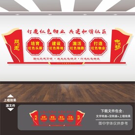 红色物业文化墙