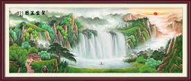 聚宝盆山水画