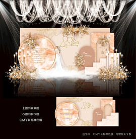 香槟色婚礼迎宾区