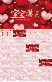 今天我满月啦宝宝满月相册PPT