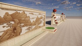 历史感石景墙玄关背景墙