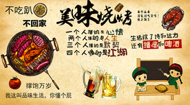 美味特色烧烤背景墙
