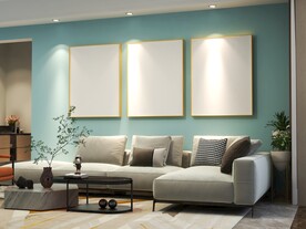 客厅装饰画背景墙效果图样机设计