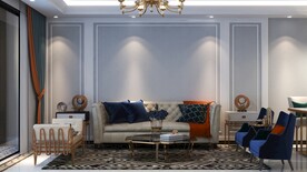 客厅装饰画背景墙效果图样机设计