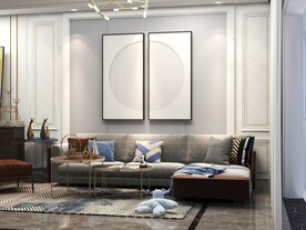 客厅装饰画背景墙效果图样机设计