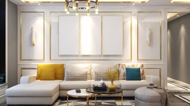 客厅装饰画背景墙效果图样机设计