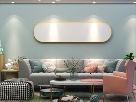 客厅装饰画背景墙效果图样机设计