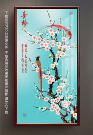 喜鹊梅花玄关装饰画