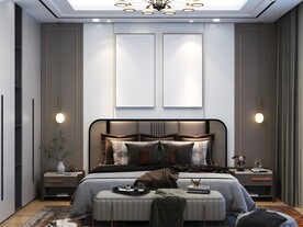 卧室装饰画 挂画样机 效果图 