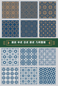 装饰底纹屏风隔断雕花矢量