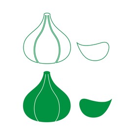 矢量卡通手绘大蒜图形元素