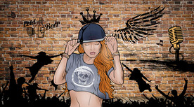 摇滚美女酒吧背景墙