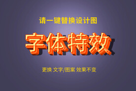 金属熔岩复古字体特效