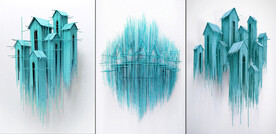 装饰画 蓝色小房子