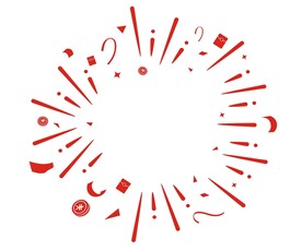 矢量卡通喜庆春节纸屑红包雨