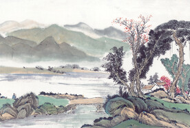 彩墨画 水墨画 山水画