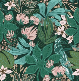 花卉花草花纹背景印花矢量图欧式