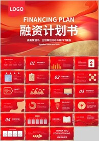 大气红色融资创业计划书PPT