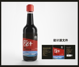 香醋陈醋包装效果图和平面图 