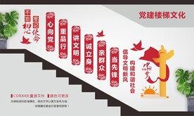 文明新风党建楼梯文化