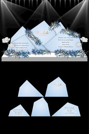 蓝色婚礼现场KT板