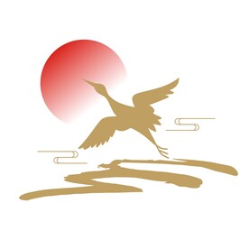 矢量中国风飞鹤古典山纹祥云纹