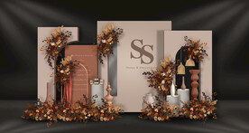 咖色婚礼迎宾区