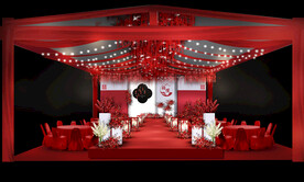 红色中式婚礼仪式区