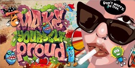 欧美风美女街头涂鸦背景墙