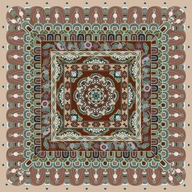 敦煌莫高窟壁画桃形瓣团花纹藻井