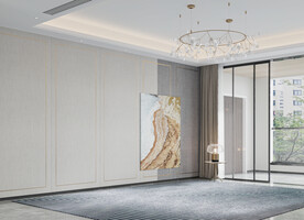 现代极简 轻奢客厅 空场景