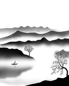 高清分层透明底推拉门打印图