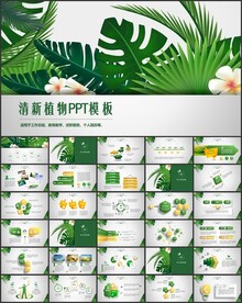 清新养眼绿色植物PPT模板