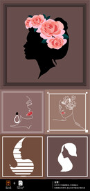 时尚艺术装饰画矢量插画