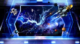 闪电星空立体画