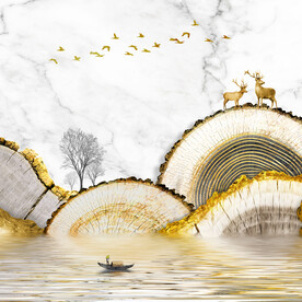 轻奢装饰画 麋鹿