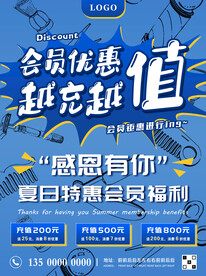 美发会员优惠促销海报