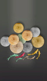 轻奢装饰画 圆圈 金鱼